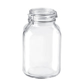 Bormioli Rocco Fido 3L jar front view with airtight clamp seal for pantry storage