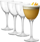 Bormioli Rocco Novecento Nick and Nora glass for martinis with a durable one-piece stem.