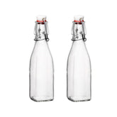 Bormioli Rocco Swing Top glass bottle 8.5 oz front view for content visibility.