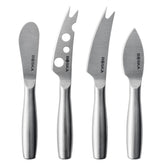 Boska stainless steel cheese knife set on board for versatile slicing