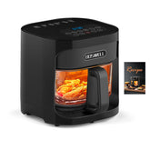 BOSWELL Glass Air Fryer front view showing large 4.5QT capacity for family meals