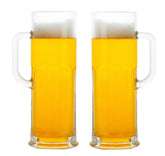 BothEarn long beer mug with thick-wall body for sturdy drinking.