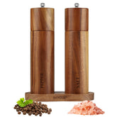 BOTOP 2-pack acacia grinders on bases for organized seasoning