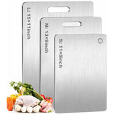 BOTUMIUY titanium cutting board set 3 top view shows smooth non-porous surface for clean prep.