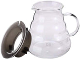Boxtree 800ml clear glass coffee server shows remaining coffee at a glance.