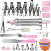 Boyun dessert decorating syringe set with 30 nozzles for creative cake designs.