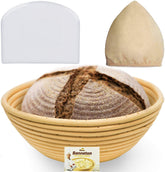 Bread Bosses 9-Inch Banneton Basket for round sourdough proofing with easy dough release
