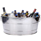 BREKX Aspen oval cooler in stainless steel shows durable construction for parties