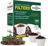 Brew Addicts 300 white paper filters close-up for clean brewing.