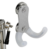 Brikinte magnetic portafilter holder mounted on metal wall for Breville gear organization.