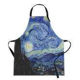 Britimes Starry Night Apron in full view; stylish protection for kitchen and garden