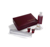Broadman portable communion set in maroon with 25 cups, ready for worship services.