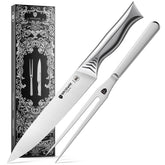 BRODARK turkey carving knife 8-inch with a precise 15-degree edge for clean slices.