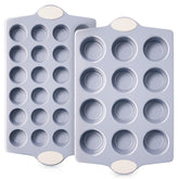 BronyPro 12-cup muffin pan with ceramic coating for easy release and quick cleanup.