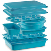 BRONYPRO ceramic baking pans set for clutter-free kitchen organization and versatile baking.