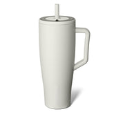 BrüMate Era 40 oz tumbler with handle and straw in dune keeps drinks cold on the go.