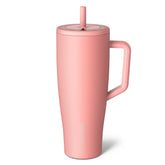 BrüMate Era 40 oz tumbler with handle in guava color for portable hydration.