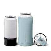 BrüMate Hopsulator Trio assembly view highlights 3-in-1 versatility for cans, bottles, and tumblers.