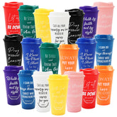 Brvcdh colorful Bible verse tumbler with lid for 16oz drinks