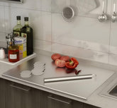 bscsqld stainless steel cutting board, 16x12 inches, ideal for meat and produce