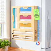 BSHSPX magnetic storage organizer on fridge keeps bags within reach