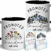BSQUIELE grandparents mug set for first-time grandparents.