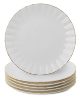 BTaT porcelain dinner plates with gold trim – six-piece set for elegant family meals