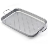 BTCDR grill pan for outdoor grilling with a spacious 11x15 inch surface.