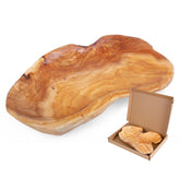 BTEOBFY natural cedar wood fruit bowl 11-13 inch showcases fresh fruit with rustic grain.