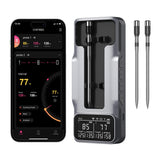 Bthebbqer 800FT thermometer on grill for precise cooking control.