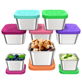 BTIFU 8-pack 6oz snack containers with leakproof design for tidy carry.