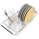 BTLATHA sink dish drainer extendable in action for versatile drying.