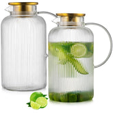 Buaic glass pitcher with lid 100oz clear for easy pouring and clean serving.