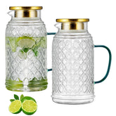 Buaic glass pitcher with lid keeps beverages secure and ready to serve