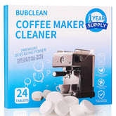 BUBCLEAN coffee maker cleaner tablets in box for easy descaling.
