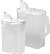 Buddeez bird seed dispenser 8qt with pour-tight lid for mess-free filling.