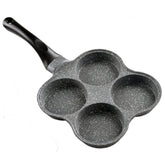 Buecmue rustless egg frying pan with 4-cup capacity for batch breakfasts.