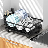 BULIJUJU front view of compact dish drying rack saving countertop space