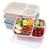 buluker 4-pack bento lunch box with three compartments for balanced portions