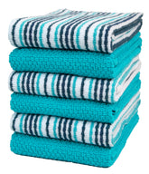 Bumble Towels popcorn stripe kitchen towels in use for quick cleanup
