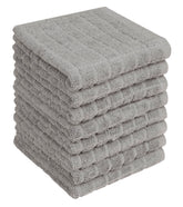 Bumble Towels premium dish towels in grey, 12x12, eight-pack ready for quick drying