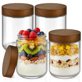 Bumobum 16 oz glass jar with wide mouth for easy overnight oats.