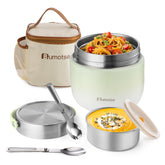 Bumotse 40oz insulated jar demonstrates long heat retention for hot meals.