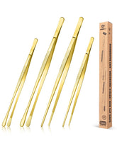 Bundlepro gold tweezers 12in set for precise plating and delicate food handling
