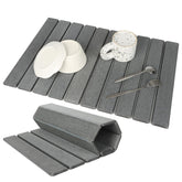 Bunmery large stone drying mat on kitchen counter for quick utensil drying.