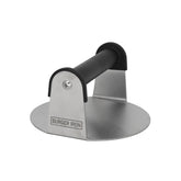 Burger Iron extra-wide 6-inch round press for ultra-thin, crispy burgers.