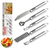 BURLIHOME stainless steel fruit carving set for stylish edible art