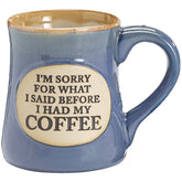 Burton+BURTON coffee mug front inscription in teal blue; ideal for morning coffee rituals.