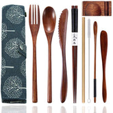 Busnos bamboo utensils with case for travel dining on the go