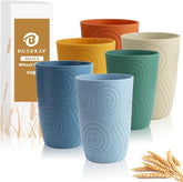 BUSOKIP 16 oz wheat straw cups in multicolor for everyday drinks